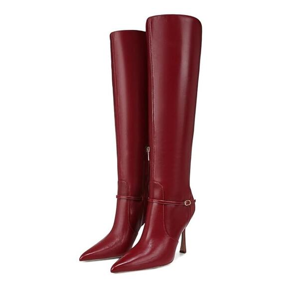 Sam Edelman Shoes - Sam Edelman Womens Elia Above The Knee High Boots US 6 M EU 36 Red Leather NIB